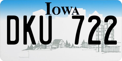 IA license plate DKU722