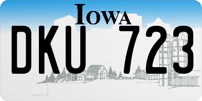IA license plate DKU723