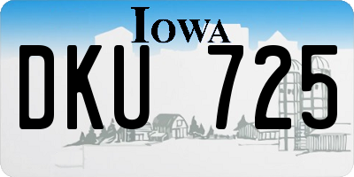 IA license plate DKU725