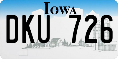 IA license plate DKU726