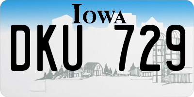 IA license plate DKU729