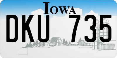 IA license plate DKU735