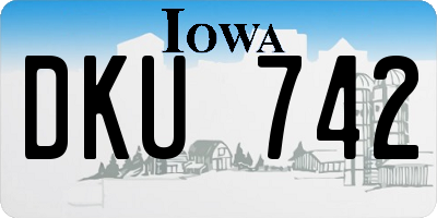 IA license plate DKU742