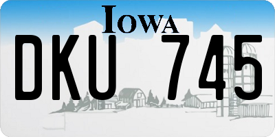 IA license plate DKU745