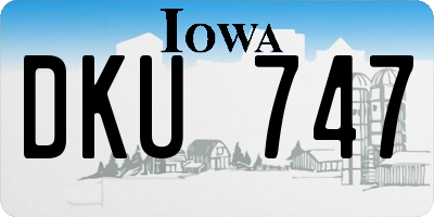 IA license plate DKU747