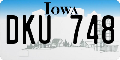 IA license plate DKU748