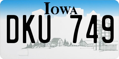 IA license plate DKU749