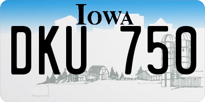 IA license plate DKU750