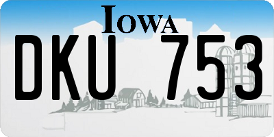 IA license plate DKU753