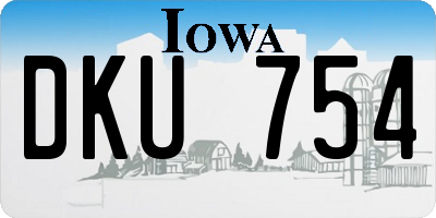IA license plate DKU754