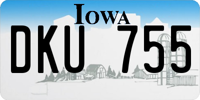 IA license plate DKU755