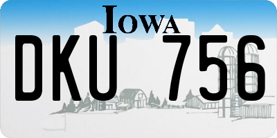 IA license plate DKU756