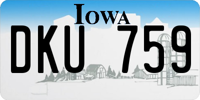 IA license plate DKU759