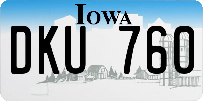 IA license plate DKU760