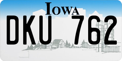 IA license plate DKU762