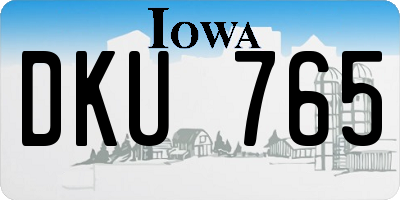 IA license plate DKU765