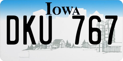 IA license plate DKU767