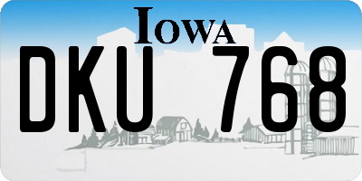 IA license plate DKU768