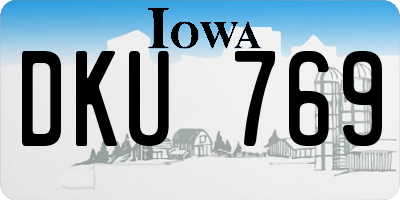 IA license plate DKU769