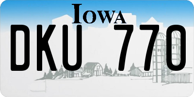 IA license plate DKU770