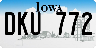 IA license plate DKU772