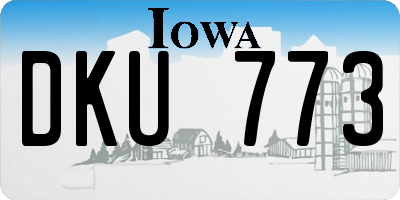 IA license plate DKU773