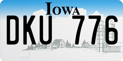 IA license plate DKU776