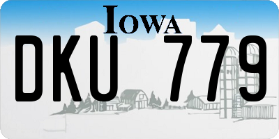 IA license plate DKU779