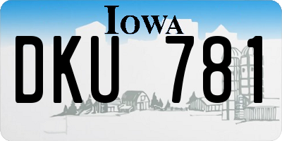 IA license plate DKU781