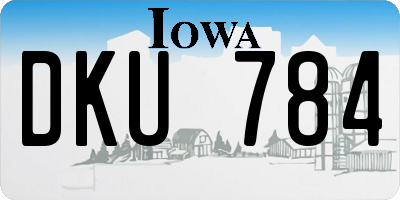 IA license plate DKU784
