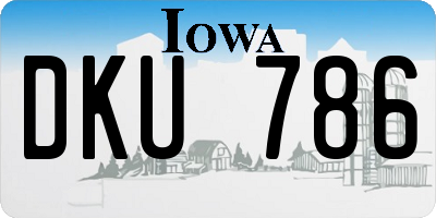 IA license plate DKU786