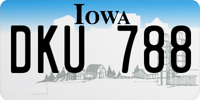 IA license plate DKU788