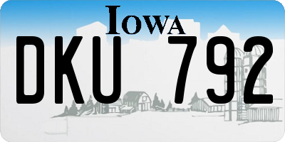 IA license plate DKU792