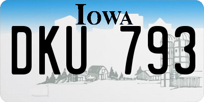 IA license plate DKU793