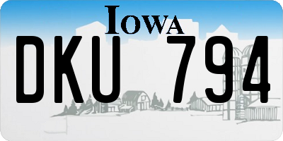 IA license plate DKU794