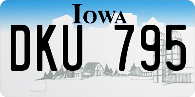 IA license plate DKU795