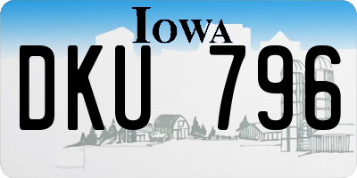 IA license plate DKU796