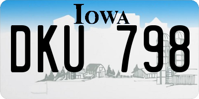 IA license plate DKU798