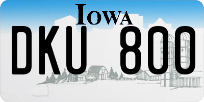IA license plate DKU800