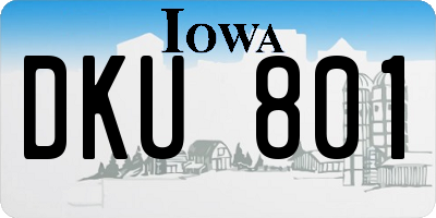 IA license plate DKU801