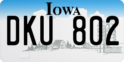 IA license plate DKU802