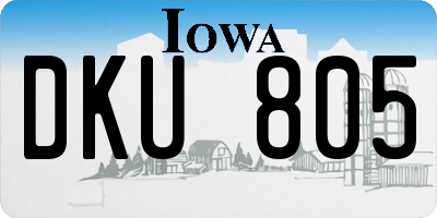 IA license plate DKU805