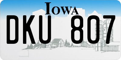 IA license plate DKU807