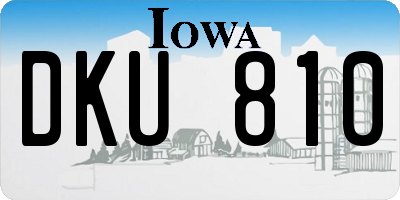IA license plate DKU810