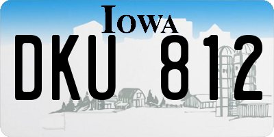 IA license plate DKU812
