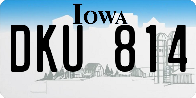 IA license plate DKU814