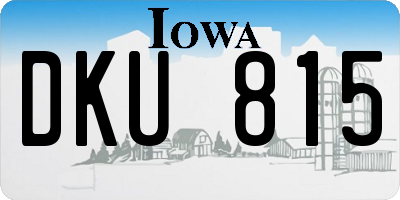 IA license plate DKU815