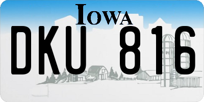 IA license plate DKU816
