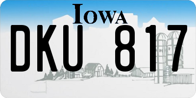 IA license plate DKU817