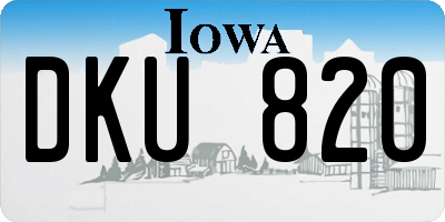 IA license plate DKU820
